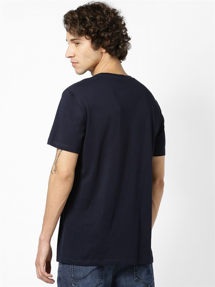 Celio Men Casual Wear Navy T-shirt